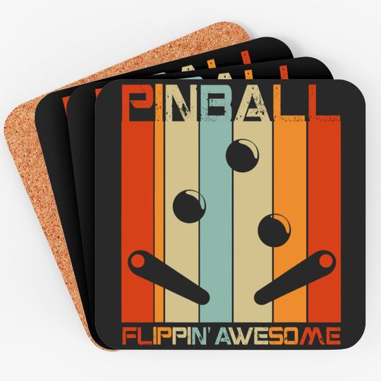 Pinball Funny Retro Vintage Arcade Game Machine Lover Gift Coasters