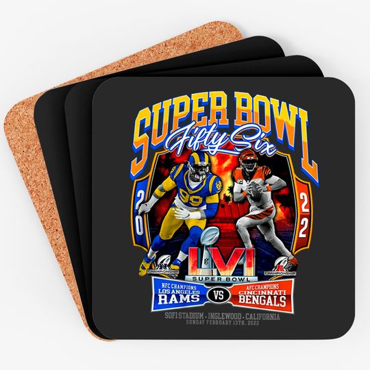 Los Angeles Rams Vs Cincinnati Bengals Super Bowl 2022 Coasters