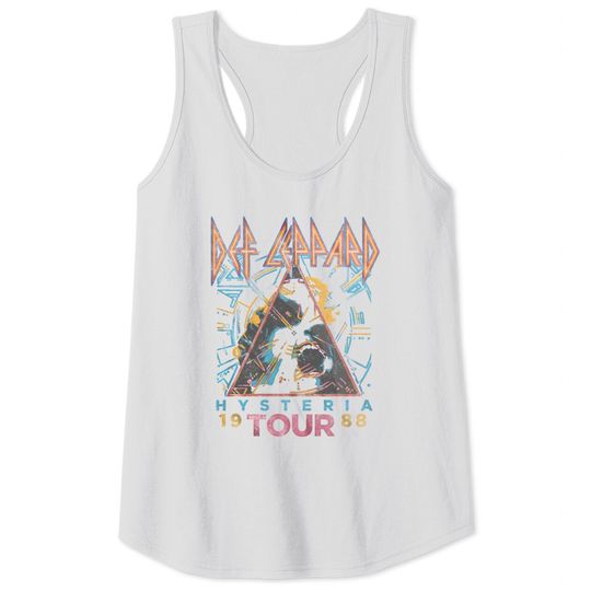 Def Leppard 1980s Heavy Hair Metal Band Rock & Roll Hysteria '88 Adult Tank Tops