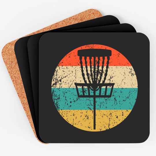 Disc Golf Retro Basket Coasters