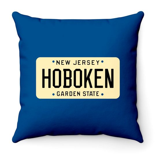 Hoboken New Jersey License Plate Throw Pillows