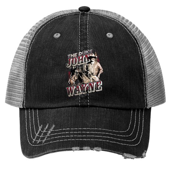 John Wayne American Legend Hollywood Actor The Duke on Horse Trucker Hats