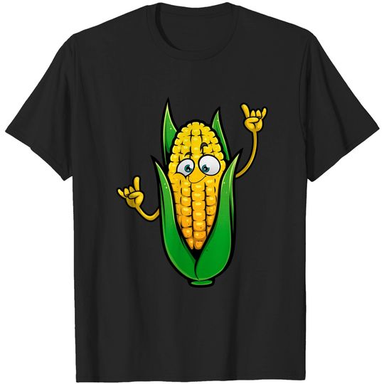 Cartoon Corn T-shirt Funny Corn On The Cob Designs