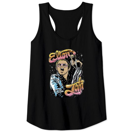 Vintage Elton John On Stage Tank Tops