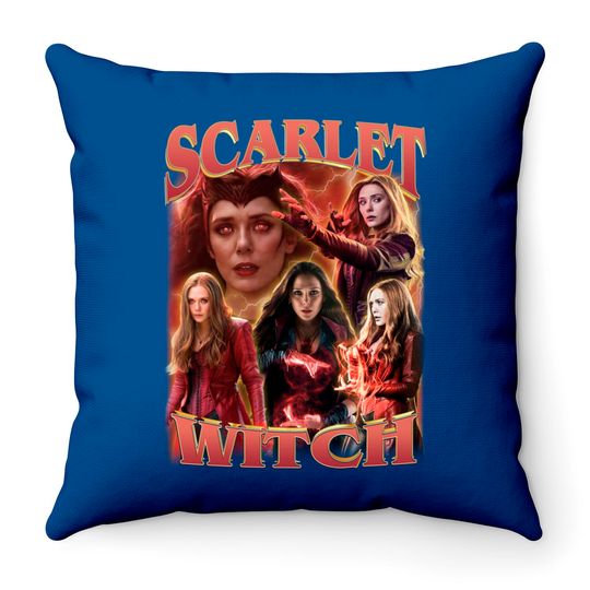 Vintage Scarlet Witch, Wanda Maximoff Throw Pillows