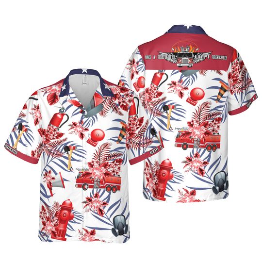 Firefighter Tropical Hawaiian Shirt Unisex