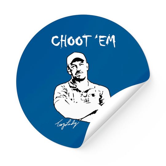 Lucky Star Swamp People Choot'em Sticker Men's Fashion Cotton Round Neck Short Sleeve Sticker Black