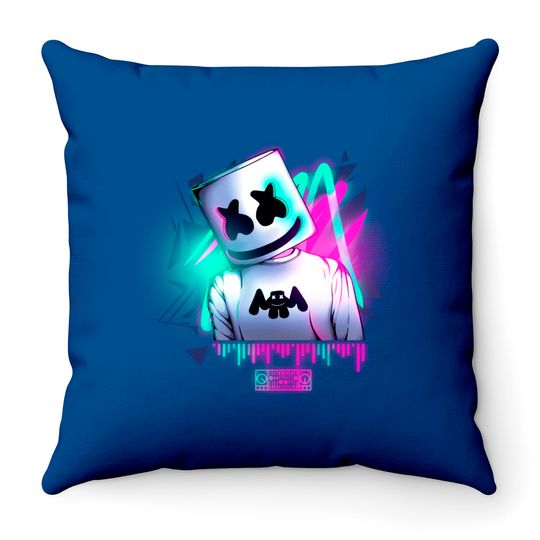 Marshmello \\ neon sound - Marshmello - Throw Pillows