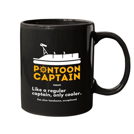 Pontoon Captain Definition - Funny Boat Pontooning Boating Long Sleeve Mugs