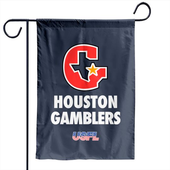 Houston Gamblers Retro Logo Football - Throwback - Garden Flags