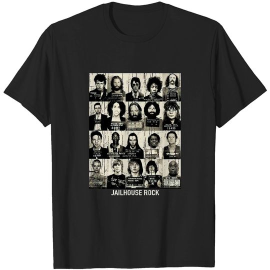 rock and roll rock star mugshot, rock music, band t-shirt, rock tshirt, music tee, elvis, kurt cobain, johny cash t shirt