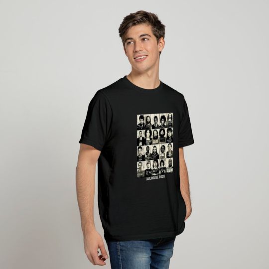 rock and roll rock star mugshot, rock music, band t-shirt, rock tshirt, music tee, elvis, kurt cobain, johny cash t shirt