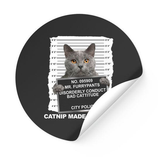 Catnip Made Me Do It Funny Cat Sticker Sticker