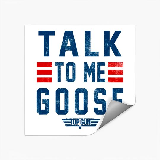 Top Gun Talk To Me Goose Distressed Text Sticker