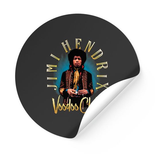 Jimi Hendrix 1960s Psychedelic Musical Icon Voodoo Child Black Adult Sticker Sticker