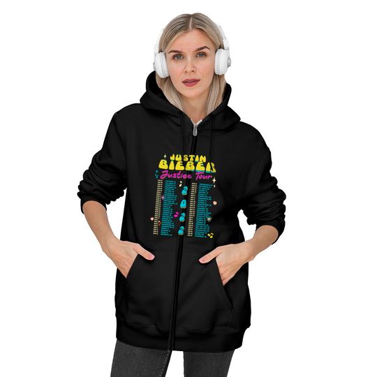 Justin Bieber Justice World Tour 2022 Double Sided Zip Hoodies
