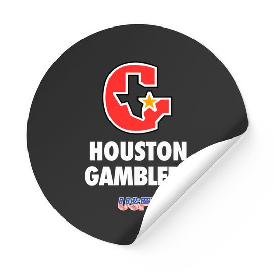 Houston Gamblers Retro Logo Football - Throwback - Sticker