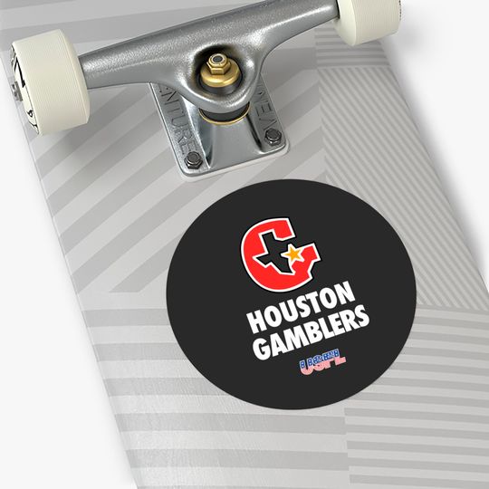 Houston Gamblers Retro Logo Football - Throwback - Sticker