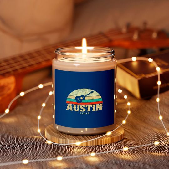 Retro Austin Texas Guitar Scented Candles