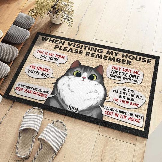 Remember When Visiting Our House - Personalized Decorative Mat
