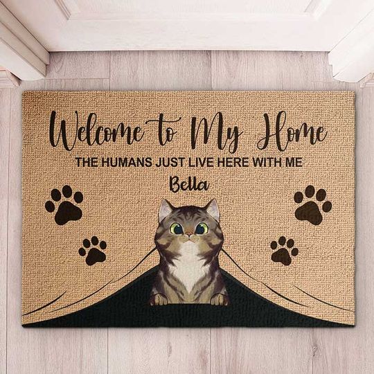 Welcome To My Home - Funny Personalized Cat Decorative Mat
