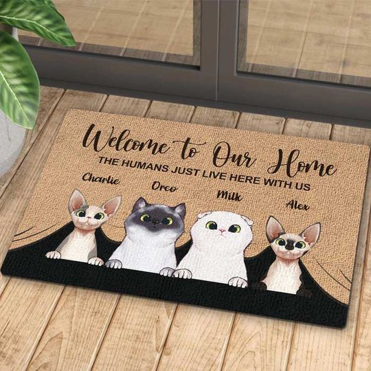 Welcome To My Home - Funny Personalized Cat Decorative Mat