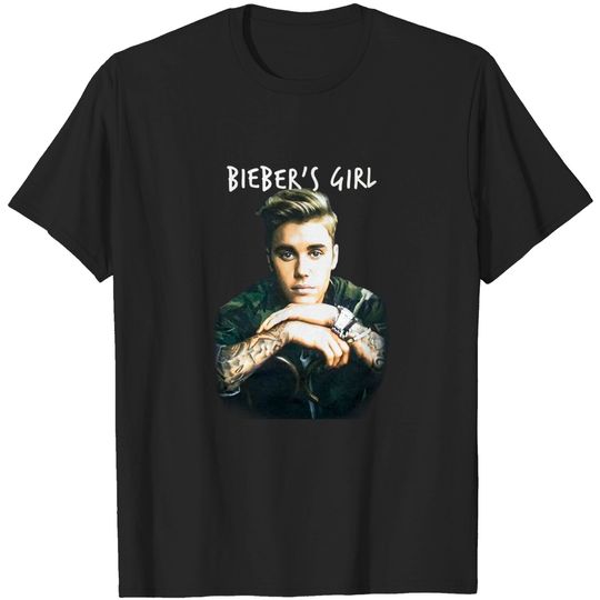 Justin Bieber Bieber's Girl Black Juniors Babydoll T Shirt