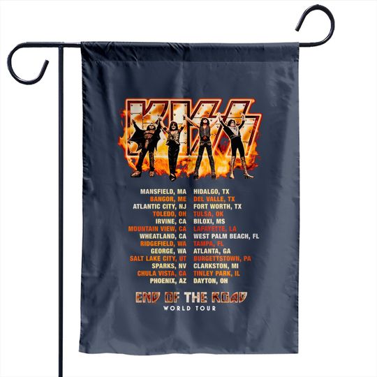 KISS End Of The Road World Tour Garden Flags, Kiss Tour Dates Garden Flag, Kiss Rock Band Garden Flags