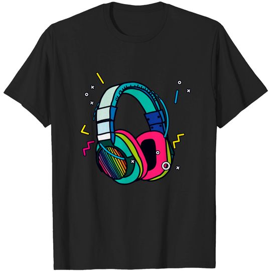 Discover Music Sound Headphones DJ Disk Jockey T-Shirt
