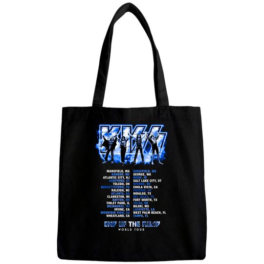 KISS End Of The Road World Tour Rock Music Black Bags, End Of The Road Tour Shirt, Kiss Band World Tour Shirt