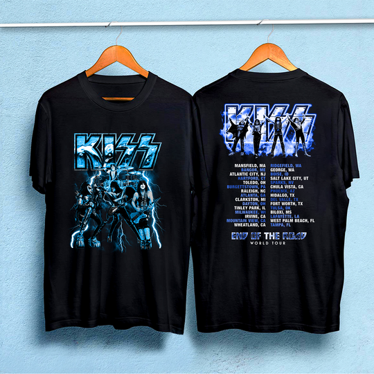 KISS End Of The Road World Tour Rock Music Black T-Shirt, End Of The Road Tour Shirt, Kiss Band World Tour Shirt