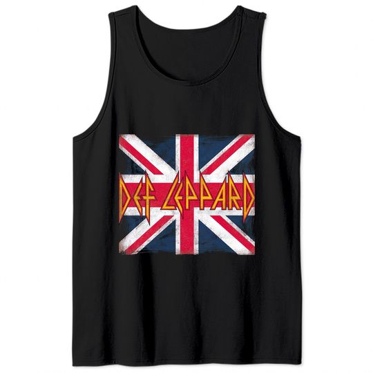 Classic Def Leppard Logo Union Jack 80s Rock Tank Tops