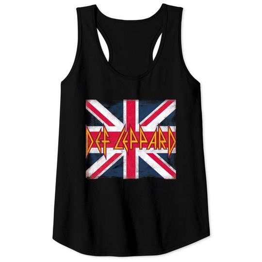 Classic Def Leppard Logo Union Jack 80s Rock Tank Tops