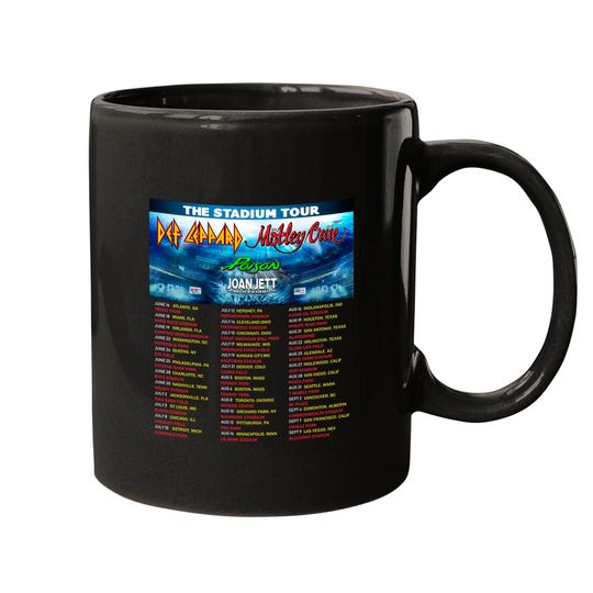 The Stadium Tour 2022 Def Leppard Motley Crue Poison Joan Jett & the Blackhearts Mugs, The Stadium Tour 2022
