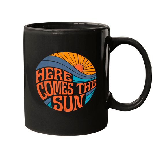 Here Comes the Sun Vintage Retro Sixties - Sun - Mugs