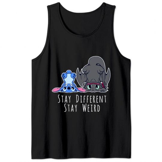 Stay Different Stay Weird Toothless And Stitch Tank Tops