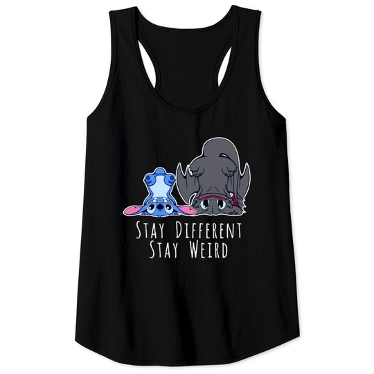 Stay Different Stay Weird Toothless And Stitch Tank Tops