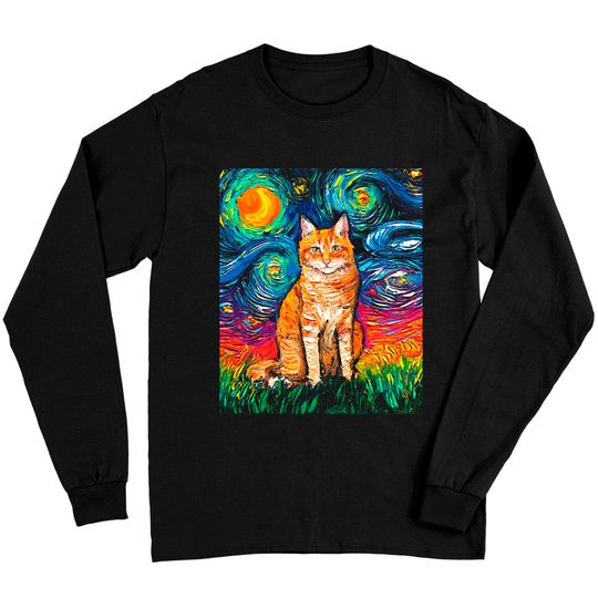 Cat Orange Tabby Night 2 Long Sleeves
