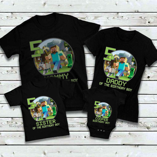 Personalize Minecraft Birthday Shirt