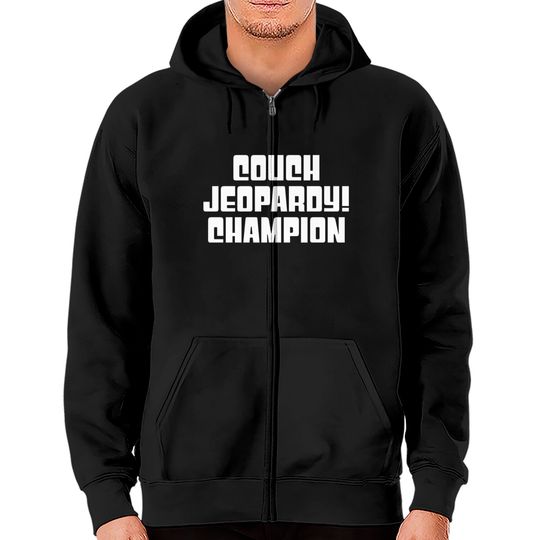 Couch Jeopardy Champion - WHITE - Alex Trebek - Zip Hoodies