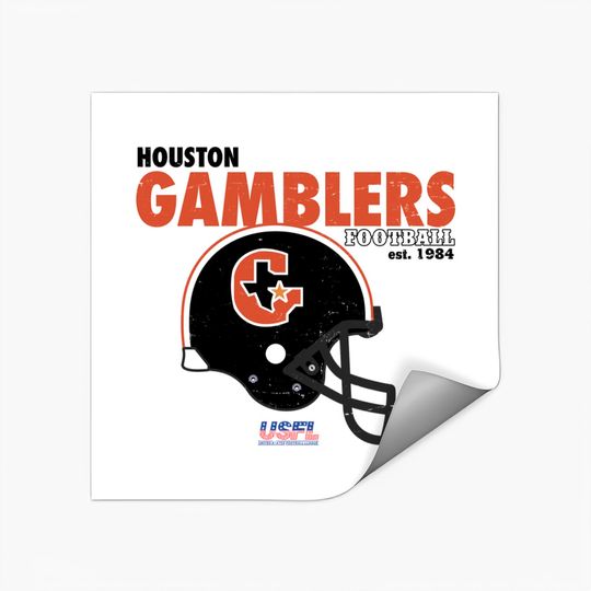 Distressed Houston Gamblers - Houston Gamblers - Stickers