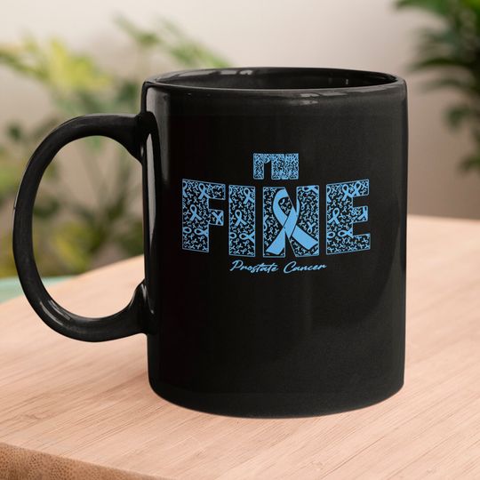 Prostate Cancer Awareness Prostate Cancer Awareness Fine Ribbons - In This Family We Fight Together Mugs