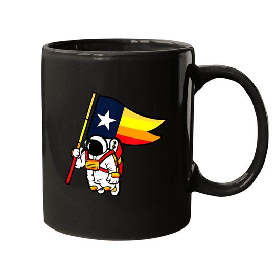 Houston Champ Texas Flag Astronaut Space City Mugs