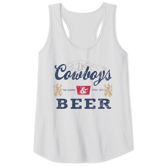 Cowboys And Beer Tank Tops, Vintage Vibe Western Tank Tops