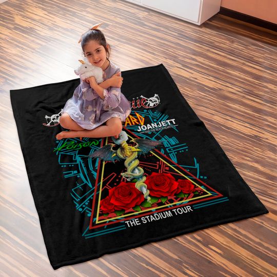 The Stadium Tour Motley Crue Def Leppard Poison Joan Jett & the Blackhearts Baby Blankets The Stadium Tour 2022