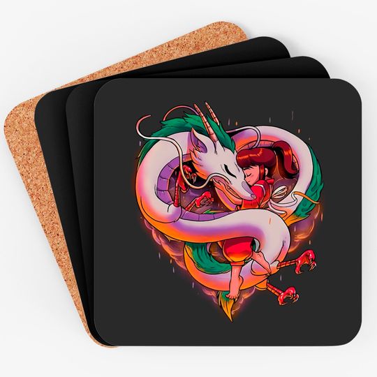 Studio Ghibli Anime Spirited Away Haku Dragon, Chihiro, Spirited Away Coasters, Anime Coasters