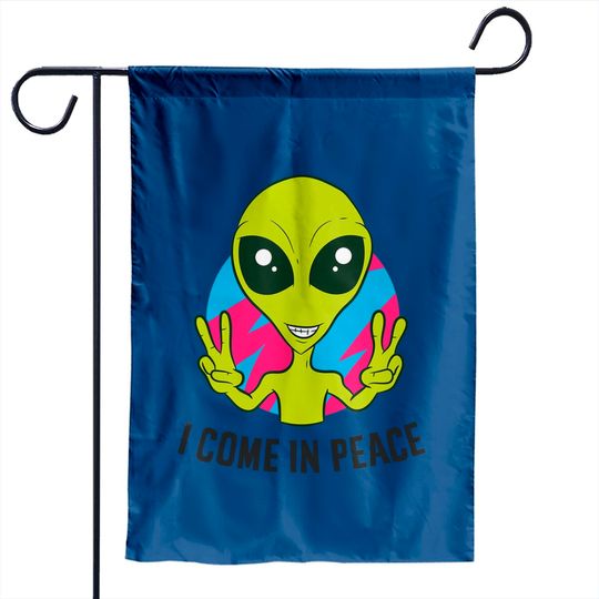 Alien Ufo Space Rave EDM Music I Come In Peace Garden Flags