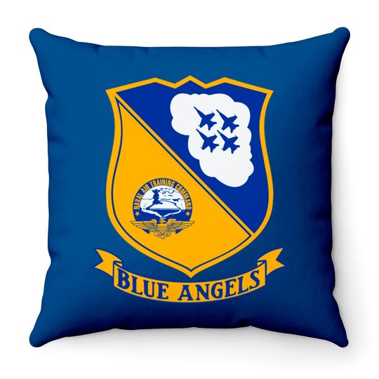 Blue Angels US Navy Squadron Vintage Insignia - Blue Angels - Throw Pillows