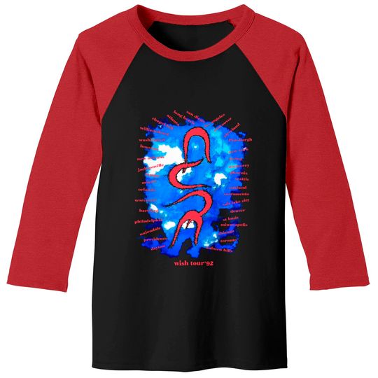 Vintage 1992 The Cure Wish Tour Baseball Tees, The Cure Rock Band Shirt, 1992 The Cure Tour Shirt