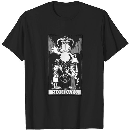 Garfield Tarot: Mondays (Printed White) - Garfield - T-Shirt